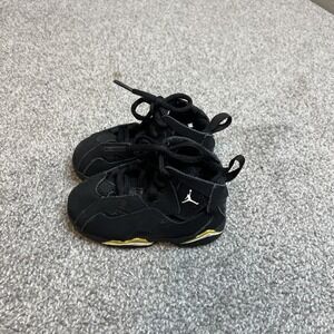 Jordan Air Jordan 7 Retro TD Shoes Toddler Size 6C Black Yellow White Sneakers‎